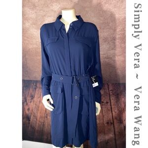 Simply Vera by Vera Wang~LS Utility Dress~Navy Blue~Women’s size XL~NWT